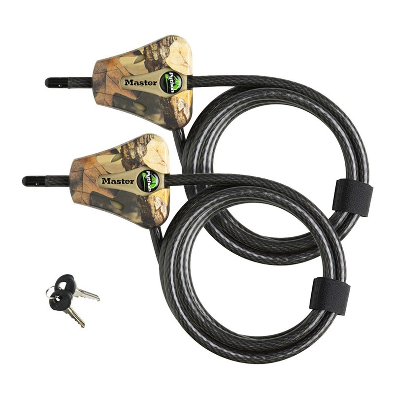 Master Lock Python Trail Camera Adjustable Camouflage Cable Locks w/4 Keys, 8418KA-2 CAMO 2-Pack - Image 1
